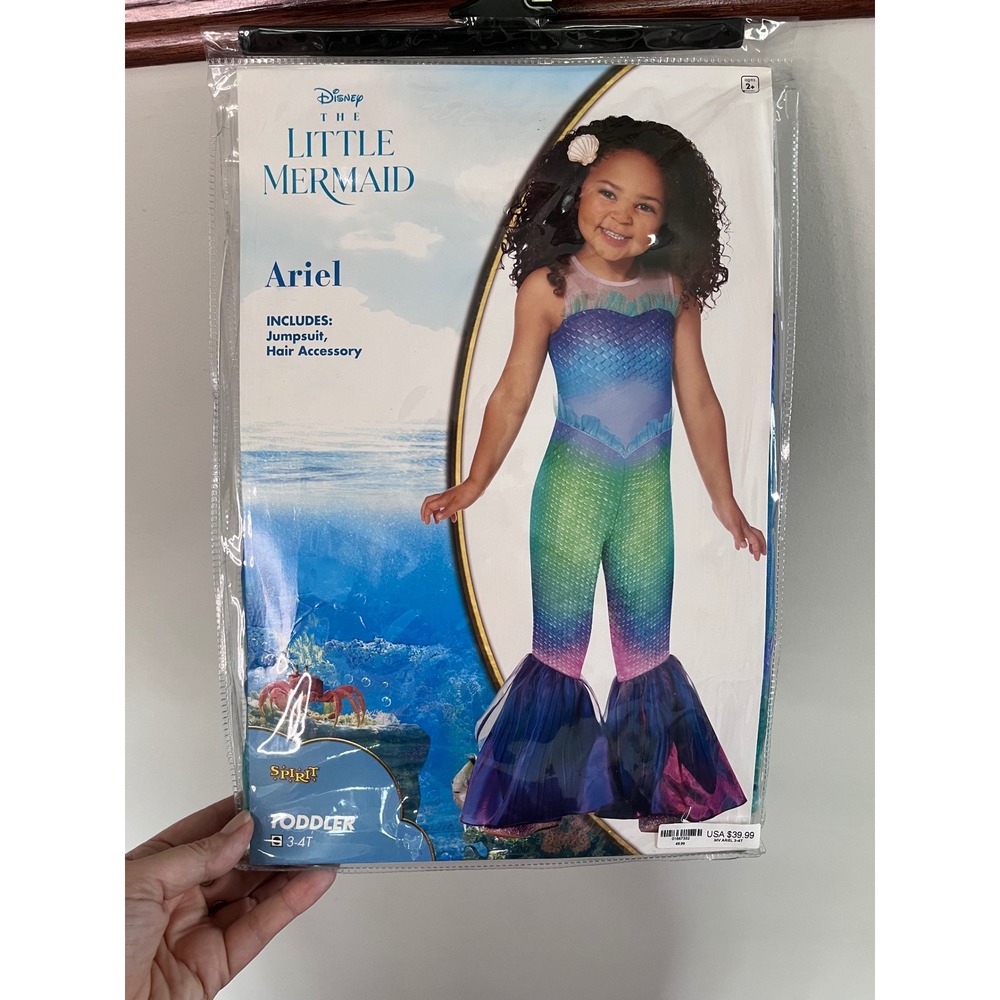 Disney The Little Mermaid Ariel Jumpsuit Costume Spirit Halloween Toddler 3-4T